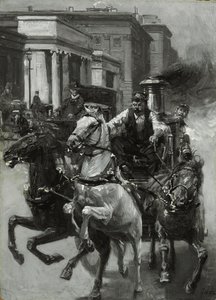 Haast naar het vuur, ca. 1900 door Gilbert Gaul