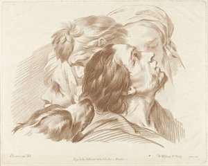 Studie van hoofden en hondekop
