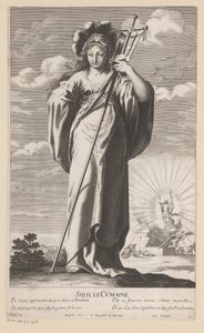 Sibille van Cumae, met op de achtergrond de opstanding van Christus