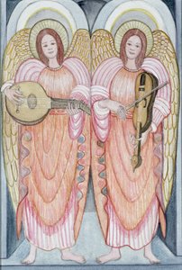 Twee engelen die instrumenten bespelen, 1995
