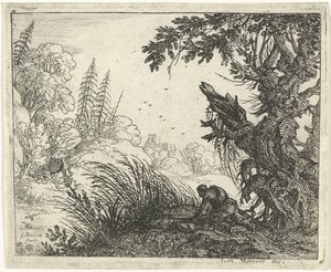 Landschap met een jager