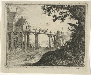 Landschap met een watermolen door Gillis Peeters (I)
