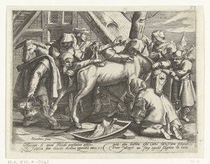 Het wassen van de ezel door Gillis van Breen