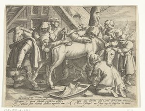 Het wassen van de ezel door Gillis van Breen
