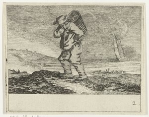 Duinlandschap met een visser door Gillis van Scheyndel (I)