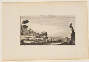 Heuvelachtig panorama, uit Twaalf landschappen met figuren door Gillis van Scheyndel
