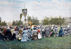 Een religieuze processie in een dorp, Rusland, ca. 1890
