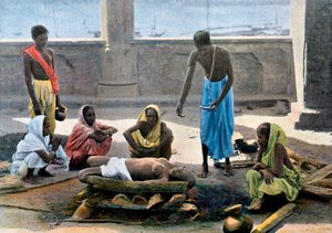 Crematie in India, ca. 1890