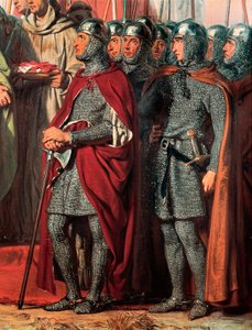 Derde Kruistocht (1189-1192): Ontmoeting en handdruk tussen Filips Augustus (Filips II van Frankrijk