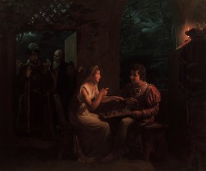 Ferdinand en Miranda Spelen een Schaakspel door Gillot Saint Evre