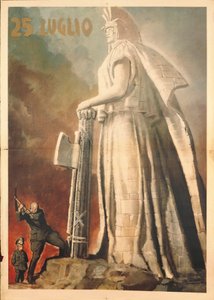 Wereldoorlog II - 25 juli, Pietro Badoglio symbolisch fascisme afbreken geholpen door Koning Vittorio Emanuele III