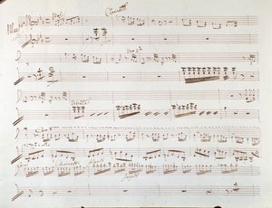 Pagina van muziekpartituur voor viool voor symfonie in Assepoester, of Triomferende Goedheid door Gioacchino Rossini door Gioachino Rossini