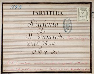 Bladmuziek voor de gereduceerde symfonie voor piano van Tancredi, opera door Gioacchino Rossini door Gioachino Rossini