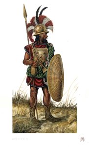 Romeinse antiquiet: soldaat uit het Romeinse leger van de 8e eeuw voor Christus. door Giorgio Albertini