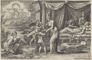 Allegorie op de Geboorte door Giorgio Ghisi