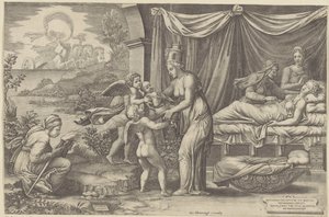 Allegorie op de Geboorte door Giorgio Ghisi
