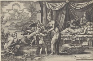 Allegorie op de Geboorte door Giorgio Ghisi