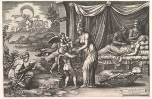 Allegorie van de geboorte door Giorgio Ghisi
