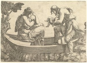 Danaë en de baby Perseus uit zee geworpen door Acrisius, 1543