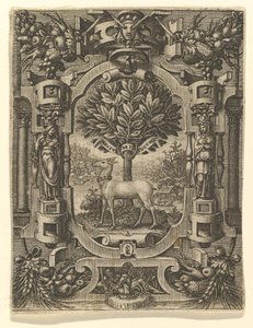 Embleem van Lucrezia Gonzaga, voor 1566 door Giorgio Ghisi