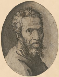 Portret van Michelangelo door Giorgio Ghisi