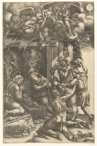De aanbidding der herders, eind jaren 1570 door Giorgio Ghisi