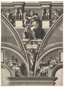 De Delphische Sibylle, uit de serie van Profeten en Sibyllen in de Sixtijnse Kapel, 1570-75