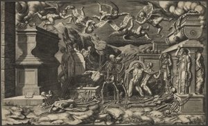 Het Visioen van Ezechiël door Giorgio Ghisi
