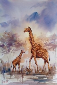 Afrikaanse giraffenfamilie door Giorgio Gosti