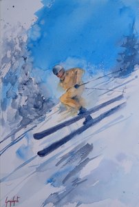 Dynamische winterskiër door Giorgio Gosti