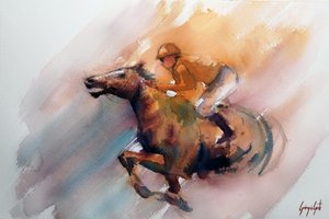 Actie bij galopperende renpaarden