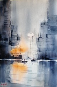 De gloed van Misty Harbor door Giorgio Gosti