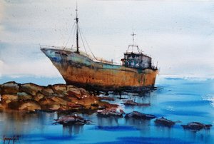 Verroest scheepswrak door Giorgio Gosti
