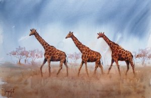 Safari-giraffentrio door Giorgio Gosti