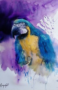 Levendige papegaai in aquarel