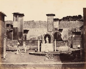 Huis van Marcus Lucretius, Pompeii, ca 1870 (foto) door Giorgio Sommer