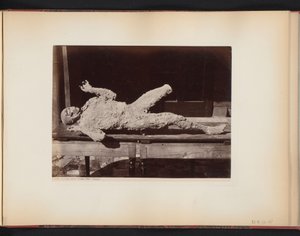 Gemummificeerde persoon te Pompeï, Italië