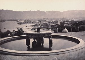 Panorama vanaf de Villa Belmonte met de fontein, Palermo door Giorgio Sommer
