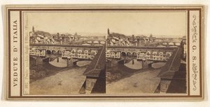 Oude brug vanaf de Uffizi, (Florence) door Giorgio Sommer