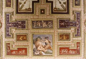 (detail) Ceres voedt Triptolemus, plafond van Altoviti, 1553 door Giorgio Vasari