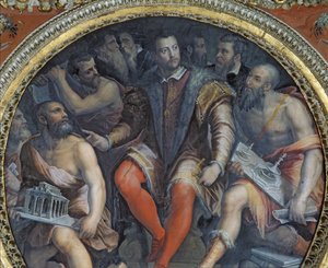 Cosimo I en Zijn Kunstenaars, uit de Sala di Cosimo I door Giorgio Vasari