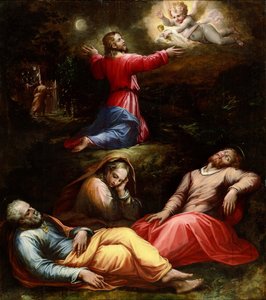 "Het gebed in de tuin van olijven" Schilderij van Giorgio Vasari, circa 1570, National Museum of Western Art, Tokyo, Japan door Giorgio Vasari