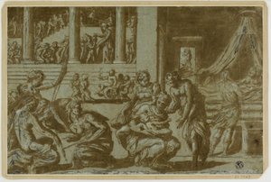 Studie voor de Allegorie van Geboorte door Giorgio Vasari