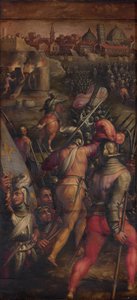 De Slag bij Barbagianni nabij Pisa, 1563-1565 door Giorgio Vasari