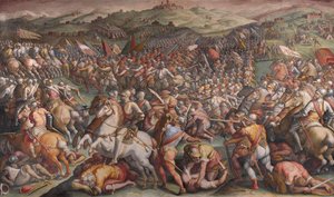 De Slag bij Marciano in Val di Chiana, 1570-1571 door Giorgio Vasari