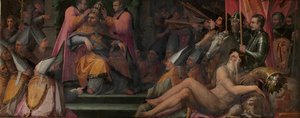 De verkiezing van Giovanni de Medici tot paus, 1555-1562 door Giorgio Vasari