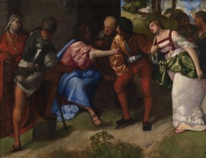 De overspelige vrouw voor Christus gebracht, c.1508-10 door Giorgione (1477/78 1510) (attr.to)