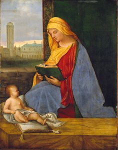 De Maagd en het Kind met een Uitzicht op Venetië De Tallard Madonna