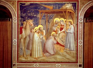 Aanbidding der wijzen, Kapel van de Scrovegni, Padua, ca. 1305 (fresco) door Giotto (c.1266 1337)