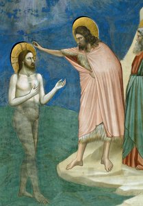 Doop van Christus, (detail) uit Leven en Passie van Christus, door Giotto